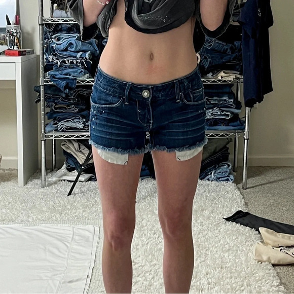 Y2K Hydraulic Jeans Low Rise Mini Denim Shorts - Picture 6 of 9